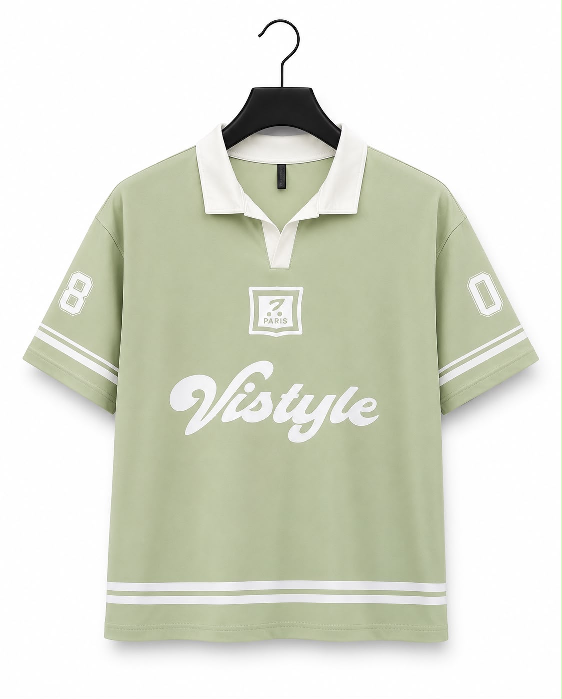 Sage Drop Shoulder V-Neck T-Shirt