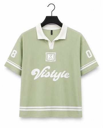 Sage Drop Shoulder V-Neck T-Shirt